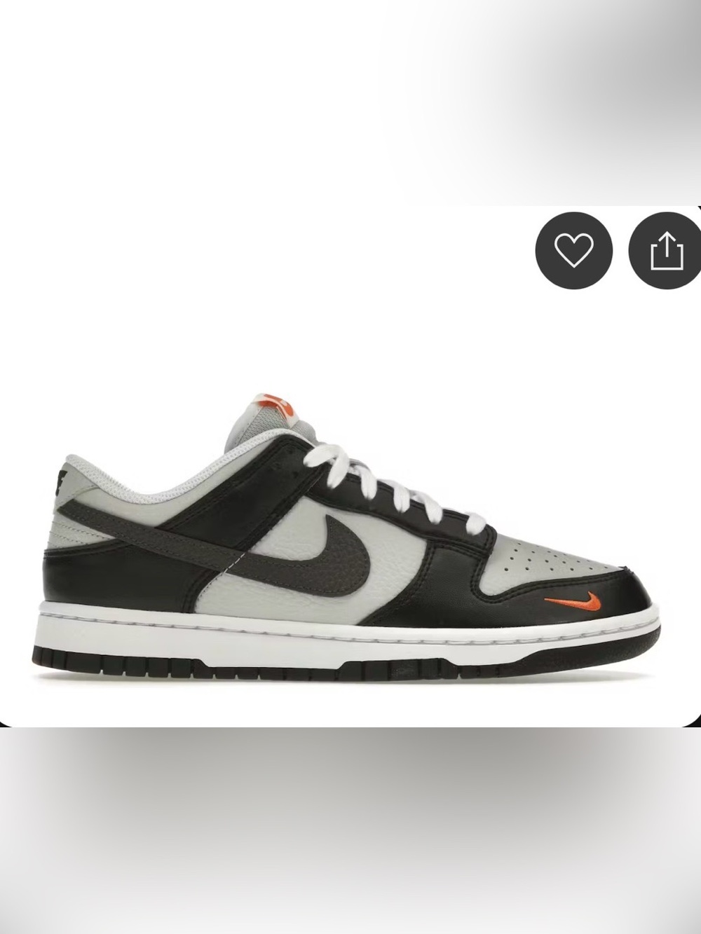 Nike Dunk Low Black Total Orange Mini Swoosh